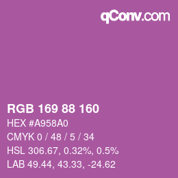 Color code: RGB 169 88 160 | qconv.com