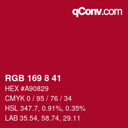 Color code: RGB 169 8 41 | qconv.com