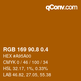カラーコード: RGB 169 90.8 0.4 | qconv.com