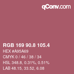 カラーコード: RGB 169 90.8 105.4 | qconv.com