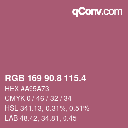 カラーコード: RGB 169 90.8 115.4 | qconv.com