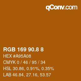 カラーコード: RGB 169 90.8 8 | qconv.com
