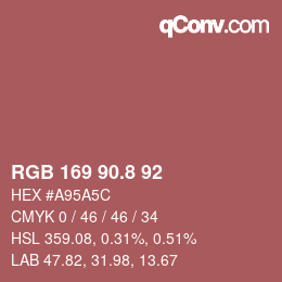 カラーコード: RGB 169 90.8 92 | qconv.com