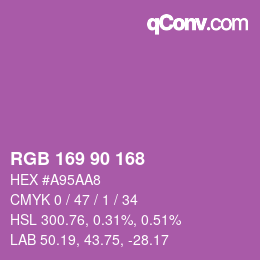 颜色代码: RGB 169 90 168 | qconv.com