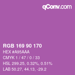 Código de color: RGB 169 90 170 | qconv.com