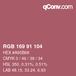 Color code: RGB 169 91 104 | qconv.com