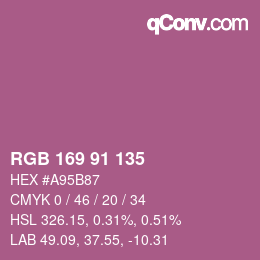 カラーコード: RGB 169 91 135 | qconv.com