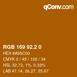 カラーコード: RGB 169 92.2 0 | qconv.com