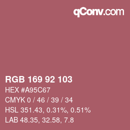 Color code: RGB 169 92 103 | qconv.com