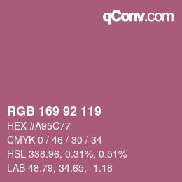 颜色代码: RGB 169 92 119 | qconv.com