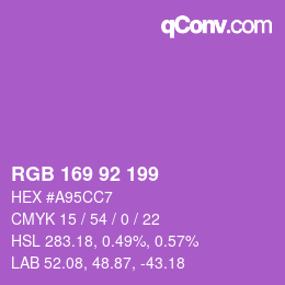颜色代码: RGB 169 92 199 | qconv.com