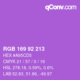 カラーコード: RGB 169 92 213 | qconv.com