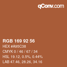 カラーコード: RGB 169 92 56 | qconv.com