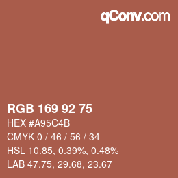 Code couleur: RGB 169 92 75 | qconv.com