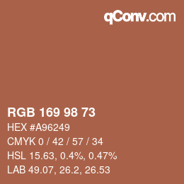 Farbcode: RGB 169 98 73 | qconv.com