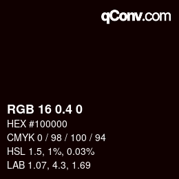 カラーコード: RGB 16 0.4 0 | qconv.com