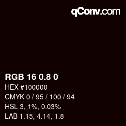 カラーコード: RGB 16 0.8 0 | qconv.com