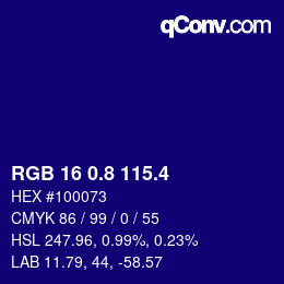 カラーコード: RGB 16 0.8 115.4 | qconv.com