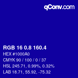 カラーコード: RGB 16 0.8 160.4 | qconv.com