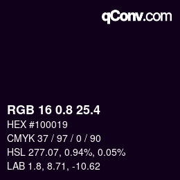 カラーコード: RGB 16 0.8 25.4 | qconv.com