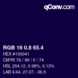 カラーコード: RGB 16 0.8 65.4 | qconv.com