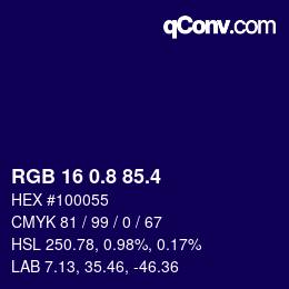 カラーコード: RGB 16 0.8 85.4 | qconv.com