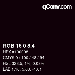 カラーコード: RGB 16 0 8.4 | qconv.com