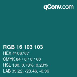 Farbcode: RGB 16 103 103 | qconv.com