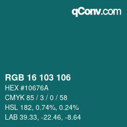 Color code: RGB 16 103 106 | qconv.com