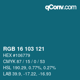 Color code: RGB 16 103 121 | qconv.com