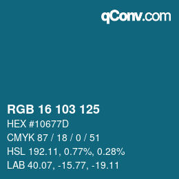 Color code: RGB 16 103 125 | qconv.com