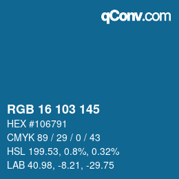 Color code: RGB 16 103 145 | qconv.com