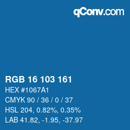 Color code: RGB 16 103 161 | qconv.com