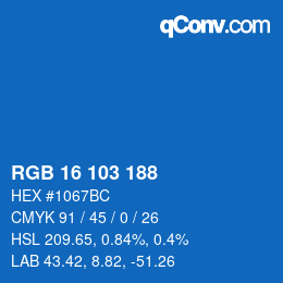 Color code: RGB 16 103 188 | qconv.com
