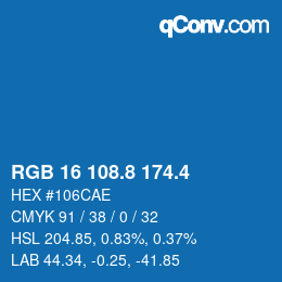 カラーコード: RGB 16 108.8 174.4 | qconv.com