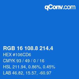 カラーコード: RGB 16 108.8 214.4 | qconv.com