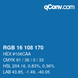 Color code: RGB 16 108 170 | qconv.com