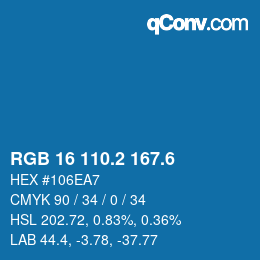 カラーコード: RGB 16 110.2 167.6 | qconv.com