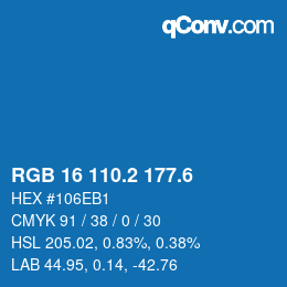 カラーコード: RGB 16 110.2 177.6 | qconv.com