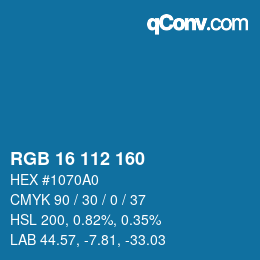 Color code: RGB 16 112 160 | qconv.com