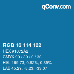 Color code: RGB 16 114 162 | qconv.com