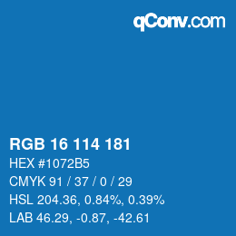 Color code: RGB 16 114 181 | qconv.com
