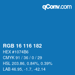 Color code: RGB 16 116 182 | qconv.com