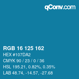 カラーコード: RGB 16 125 162 | qconv.com