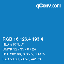 カラーコード: RGB 16 126.4 193.4 | qconv.com