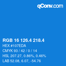 カラーコード: RGB 16 126.4 218.4 | qconv.com