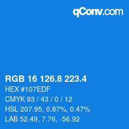 カラーコード: RGB 16 126.8 223.4 | qconv.com