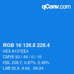 カラーコード: RGB 16 126.8 228.4 | qconv.com
