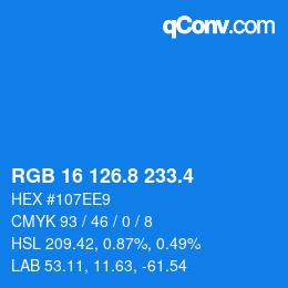 カラーコード: RGB 16 126.8 233.4 | qconv.com