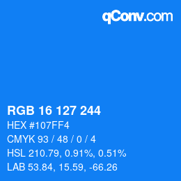 Código de color: RGB 16 127 244 | qconv.com